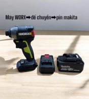 Đế chuyển chân pin cho máy WORX sang dùng pin makita chân pin phổ thông.  