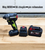 Đế chuyển chân pin cho máy WORX sang dùng pin milwaukee
