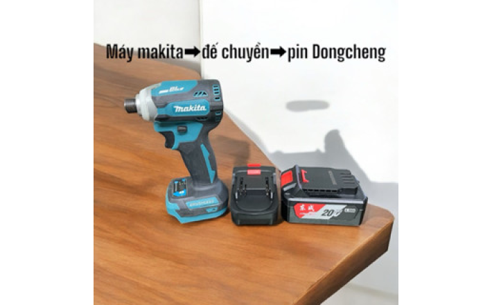Đế chuyển chân pin máy makita  sang dùng pin dongcheng dca