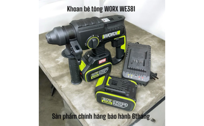 Máy khoan bê tông dùng pin 20V WORX WE381 chính hãng