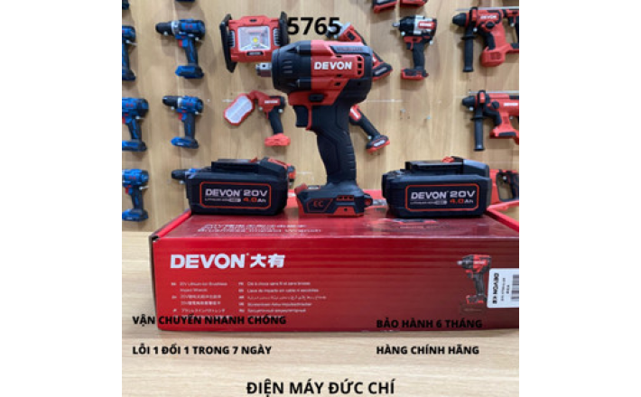 Máy bắn Bulong pin20v DEVON 5765li-20 chính hãng