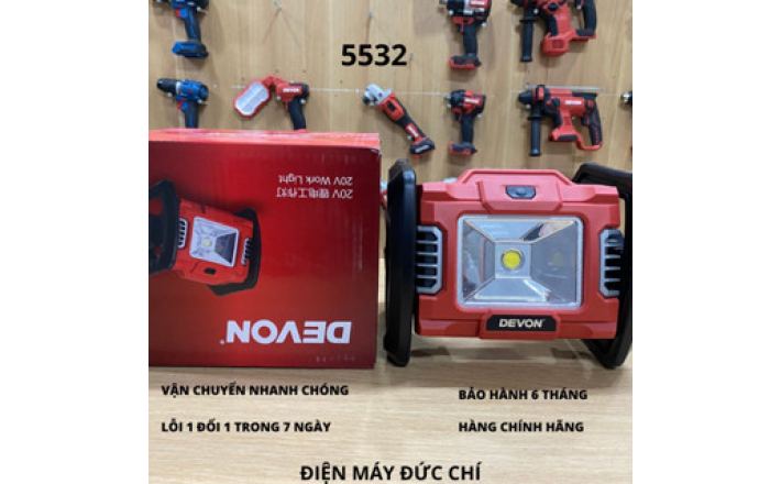 Đèn chiếu năng lượng pin 20v DEVON 5532