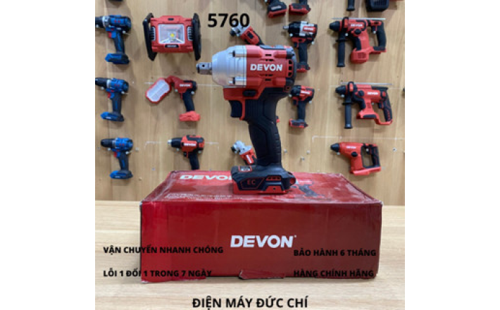 Máy siết bulong dùng pin 20V DEVON 5760li-20